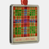 MAC RAE TARTAN Premium Vierkant Ornament + Tekst (Rechts)