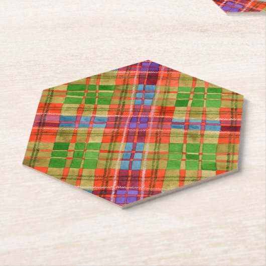 MAC RAE TARTAN Puntige Zeshoek Papier Onderzetters (Schuin)