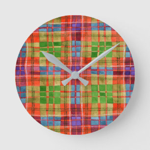 MAC RAE TARTAN Ronde Acryl Wandklok Klok