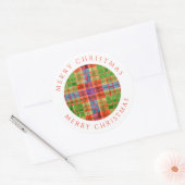 MAC RAE TARTAN Stickers larges ronds + Texte (Enveloppe)