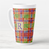 MAC RAE TARTAN Tall Latte Mug + Texte (Angle gauche)