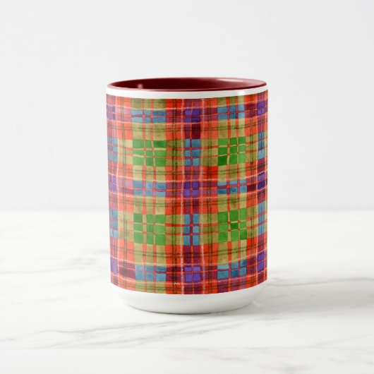 MAC RAE TARTAN Tall Maroon Combo Mug (Centre)