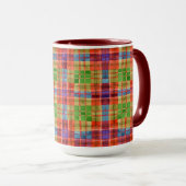 MAC RAE TARTAN Tall Maroon Combo Mug (Devant droit)