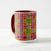 MAC RAE TARTAN Tall Maroon Combo Mug (Devant gauche)