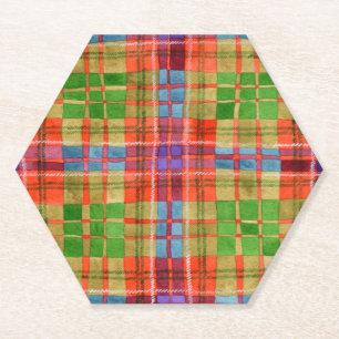 MAC RAE TARTAN Zeskantige Papieren Onderzetters