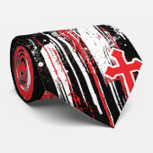 Macabre elegantie: schedels en kruisen in gotische stropdas (Opgerold)