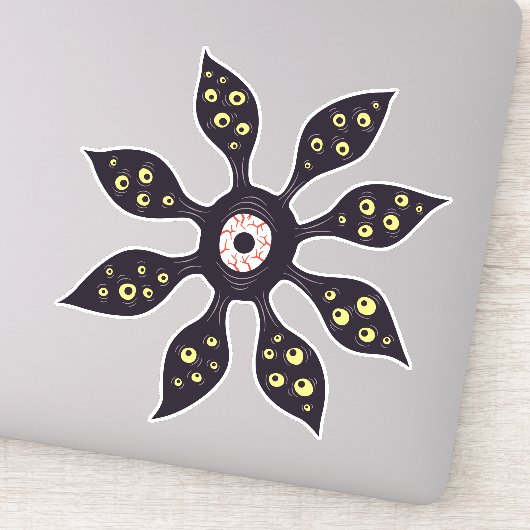Macabre Eye Horror Art Halloween Sticker (Detail)