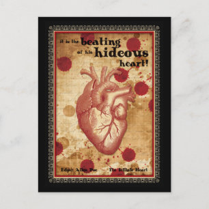 Macabre Literary Telltale Heart met Citaat Briefkaart