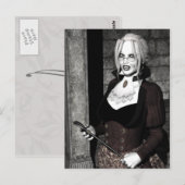 Macabre Maîtresse Gothique Vampire Carte postale (Devant / Derrière)