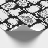 Macabre medische specimens zwart wit gotisch cadeaupapier (Hoek)