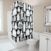 Macabre medische specimens zwart wit gotisch douchegordijn (In situ)