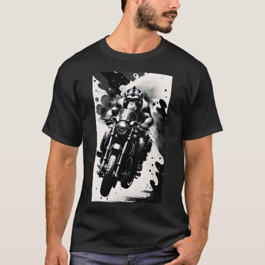 Macaco pilotando moto  t-shirt (Voorkant)