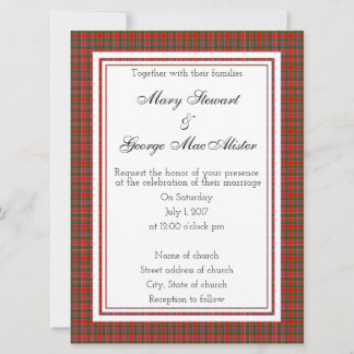 MacAlister Scottish Wedding Invitation Kaart