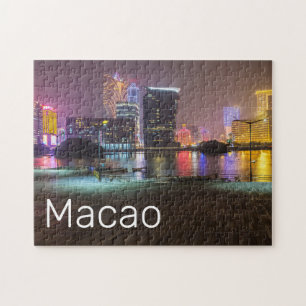Macao Casino Skyline Panorama China Nacht keer Legpuzzel