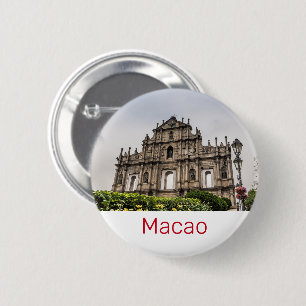 Macao Ruin of St. Paul's Church China Souvenir Ronde Button 5,7 Cm