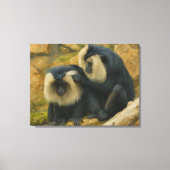 Macaque Bond - Grooming Ritueel Canvas Afdruk (Voorkant)
