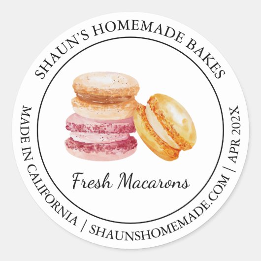 Macaron Baking étiquette moderne (Devant)