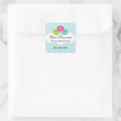 Macaron Bakkerij Box Seal Vierkante Sticker (Tas)