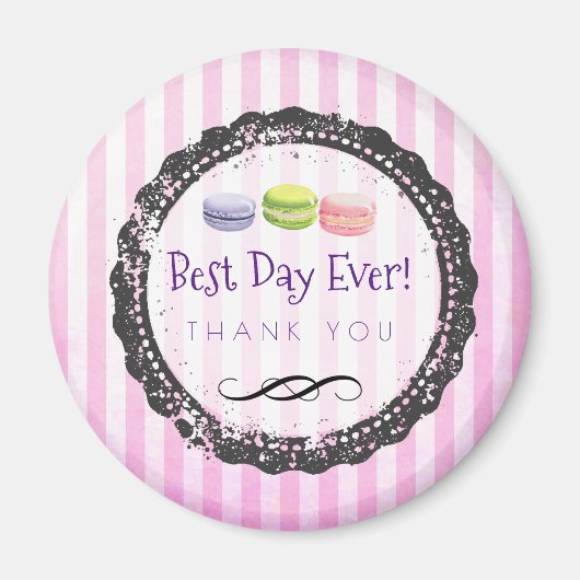 Macaron beste dag ooit dank u magneet (Voorkant)