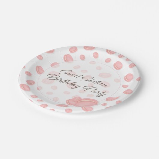 Macaron Birthday party Papieren Bordje (Gekanteld)