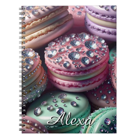  Macaron Bling gepersonaliseerd Notitieboek (Voorkant)
