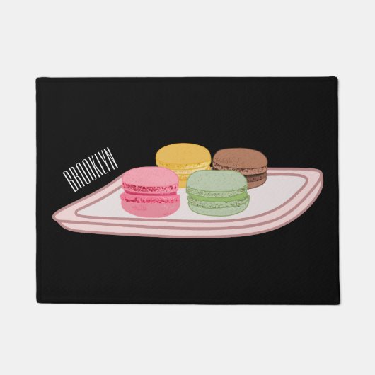 Macaron cartoon illustratie deurmat (Voorkant)