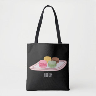 Macaron cartoon illustratie draagtas