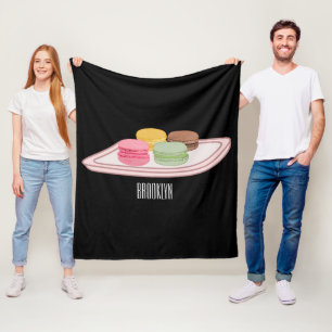 Macaron cartoon illustratie fleece deken