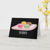 Macaron cartoon illustratie kaart (Gele Bloem)