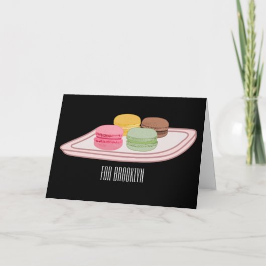 Macaron cartoon illustratie kaart (Voorkant)