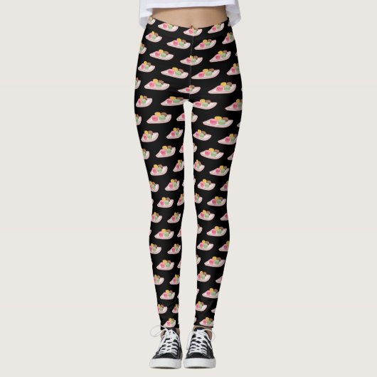 Macaron cartoon illustratie leggings (Voorkant)