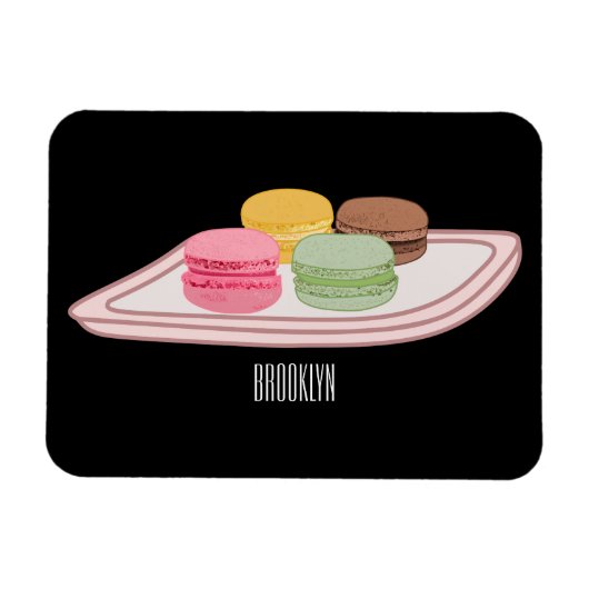 Macaron cartoon illustratie magneet (Horizontaal)