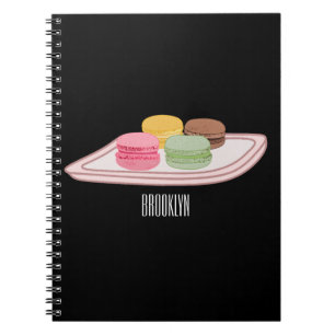 Macaron cartoon illustratie notitieboek
