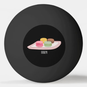 Macaron cartoon illustratie pingpongballen