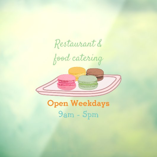 Macaron cartoon illustratie raamsticker (Vel 3)