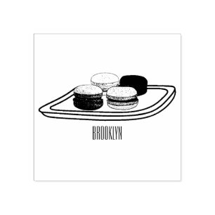 Macaron cartoon illustratie rubberstempel
