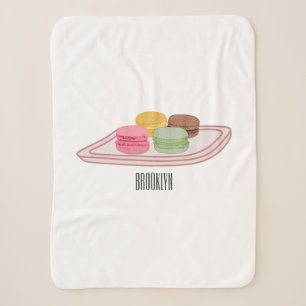 Macaron cartoon illustratie sherpa deken