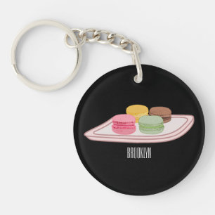 Macaron cartoon illustratie sleutelhanger