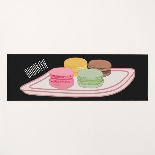 Macaron cartoon illustratie yogamat (Voorkant (horizontaal))