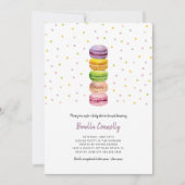 Macaron confetti baby shower brunch uitnodiging (Voorkant)