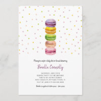 Macaron confetti baby shower brunch uitnodiging