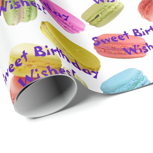 Macaron Cookies Pattern All Occasion Sjabloon Cadeaupapier (Rol Hoek)