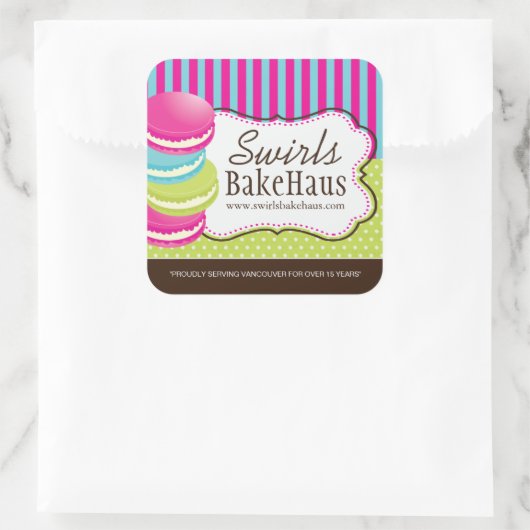 Macaron et dessert - Stickers emballage (Sac)