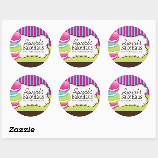 Macaron et dessert - Stickers emballage (Feuille)