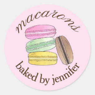 Macaron Franse gebak Cookies Macarons gebakken doo Ronde Sticker