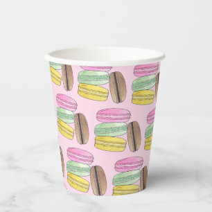 Macaron Franse Gebak Koekjes Macarons Patisserie Papieren Bekers