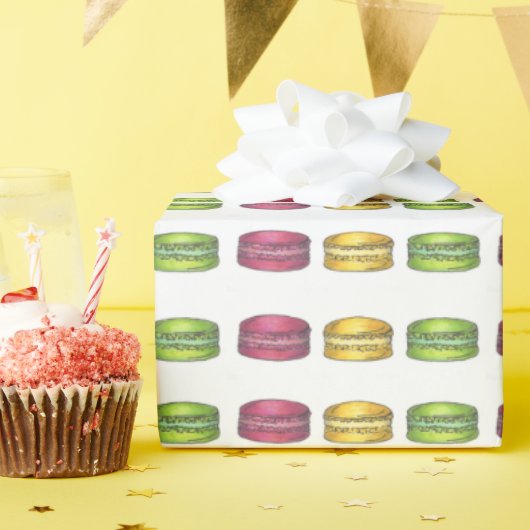 Macaron French Pastry Cookies Macarons Patisserie Cadeaupapier (Verjaardagsfeest)