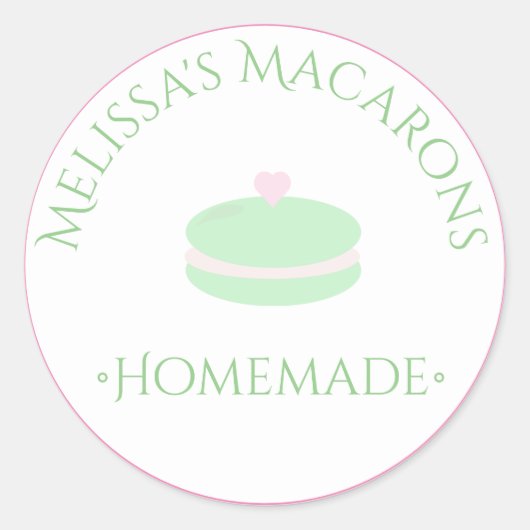 Macaron Heart Logo Stickers Boulangerie maison (Devant)