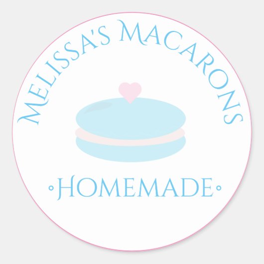 Macaron Heart Logo Stickers Boulangerie maison (Devant)