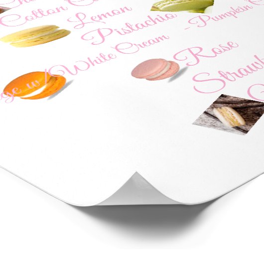 Macaron List Dessert Table Poster (Hoek)